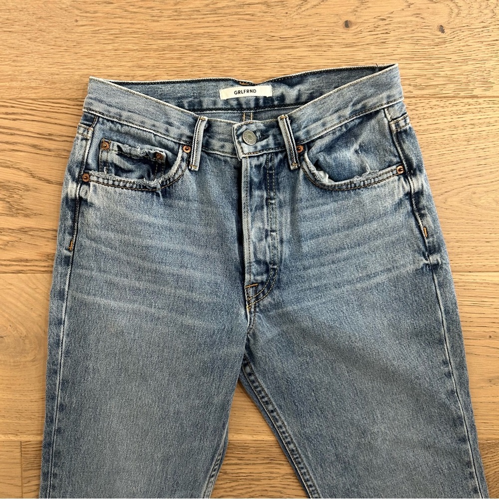 GRLFRND Addison High Rise Split Leg Boot Leg Jeans - Picture 3 of 13